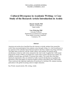 Cultural Divergence in Academic Writing: A Case