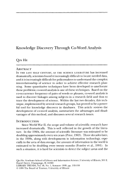 Knowledge Discovery Through Co-Word Analysis