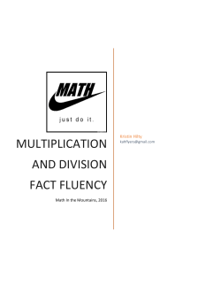 MULTIPLICATION AND DIVISION FACT FLUENCY