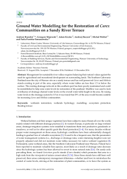 Ground Water Modelling for the Restoration of Carex Communities