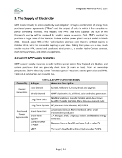 Supply of Electricity - Green Mountain Power
