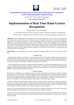 Implementation of Real Time Hand Gesture Recognition