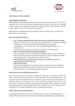 Guide Runner Licencing FAQ Why should I be