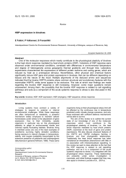 HSP expression in bivalves - Invertebrate Survival Journal