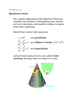 Quadratic forms As a useful application of the Spectral Theorem