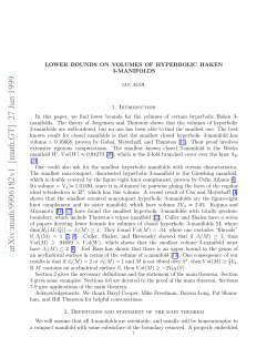 arXiv:math/9906182v1 [math.GT] 27 Jun 1999