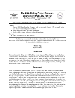 Biography of HAZEL SIG-HESTER - Academy of Model Aeronautics