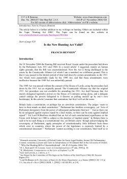 The Parliament Act 1911: Delegation or Sharing of Sovereignty