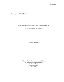 Pride, Sloth, and Lust - Digital Commons @ Liberty University