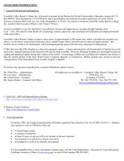 consumer information - Coachella Valley Beauty College