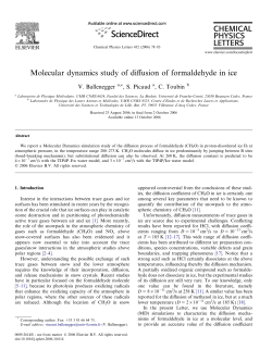Molecular dynamics study of diffusion of formaldehyde in ice