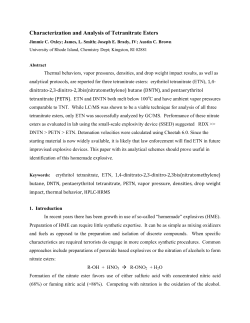 Characterization and Analysis of Tetranitrate Esters
