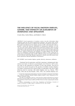 the influence of facial emotion displays, gender, and ethnicity on