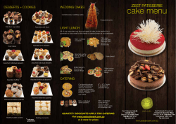 cake menu - Zest Patisserie