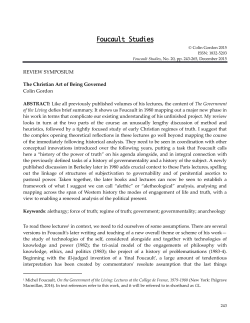 REVIEW SYMPOSIUM The Christian Art of Being Governed Colin