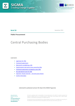 Central Purchasing Bodies - sigma