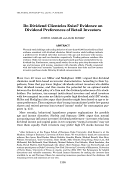 Do Dividend Clienteles Exist? Evidence on Dividend