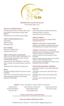 TAKE-OUT MENU - Gourmet-to