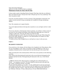 Notes from Susan Maclagan: MINI FLUTE SPA WITH PATRICIA
