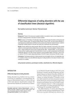 Differential diagnosis of eating disorders with the use of