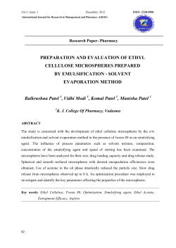 PREPARATION AND EVALUATION OF ETHYL CELLULOSE