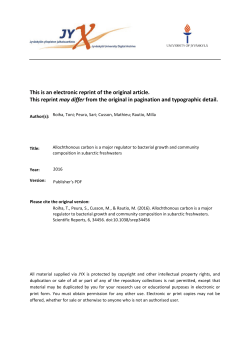 Allochthonous carbon is a major regulator to bacterial growth and