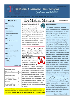 March 2017 - DeMatha Catholic High School