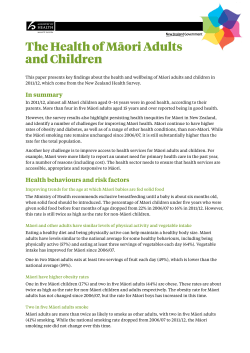 The Health of Māori Adults and Children