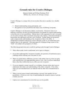Ground-rules for Creative Dialogue