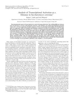Analysis of Transcriptional Activation at a Distance in
