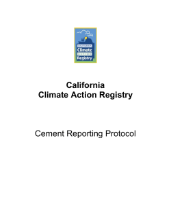 Cement Reporting Protocol - The Cement Sustainability Initiative