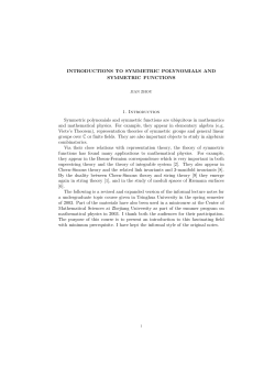 INTRODUCTIONS TO SYMMETRIC