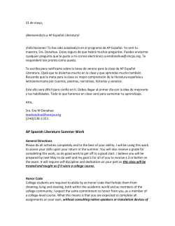AP Spanish Literature Summer Work