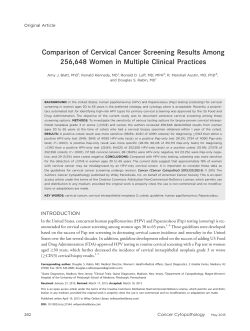 Comparison of cervical cancer screening results among 256,648
