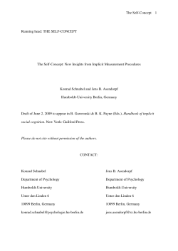 THE SELF-CONCEPT The Self-Concept