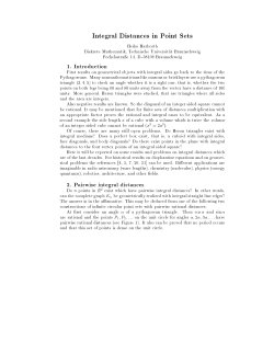 Integral Distances in Point Sets