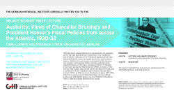 Austerity: Views of Chancellor Brüning`s and President Hoover`s