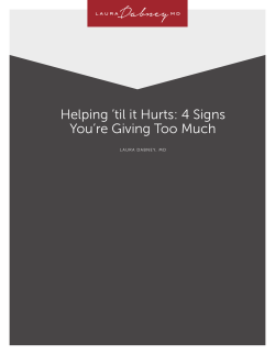 Helping `til it Hurts: 4 Signs You`re Giving Too