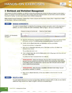 3 Workbook and Worksheet Management