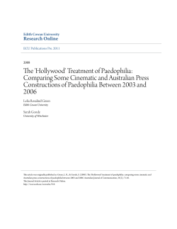 The `Hollywood` Treatment of Paedophilia