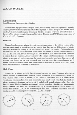 Clock Words - Digital Commons @ Butler University