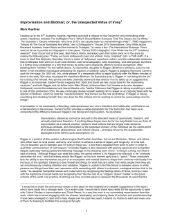 Improvisation and Birdman - Improvisation, Community and Social