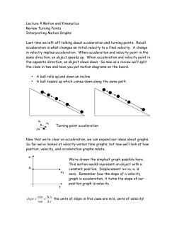 Lecture 4 Motion and Kinematics Review Turning Points Interpreting