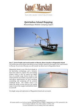 Quirimbas Island Hopping Safari