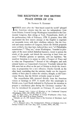 the reception of the british peace offer of 1778
