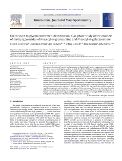 International Journal of Mass Spectrometry On the path to glycan