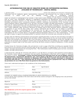 authorization for use of creative work or copyrighted material