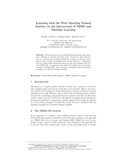 Learning with the Web: Spotting Named Entities on the intersection