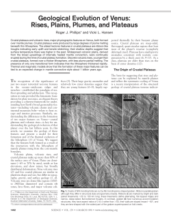 Geological Evolution of Venus: Rises, Plains, Plumes, and Plateaus