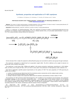 Fluorine notes- Synthesis, properties and application of F